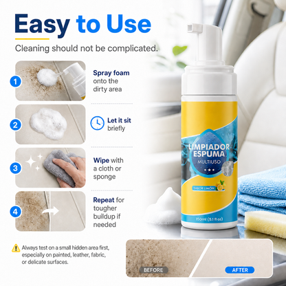 Zincveil Multi-Enzyme Foam Spray Cleaner - Heavy Duty Deep Cleaning Car Detailing Products