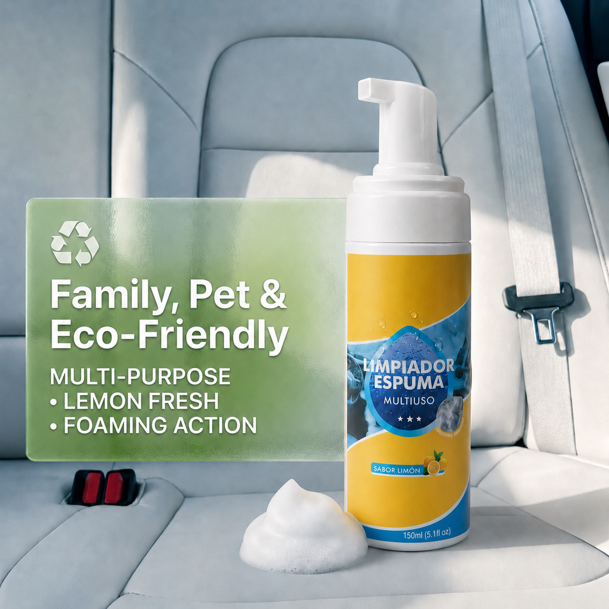 Zincveil Multi-Enzyme Foam Spray Cleaner - Heavy Duty Deep Cleaning Car Detailing Products